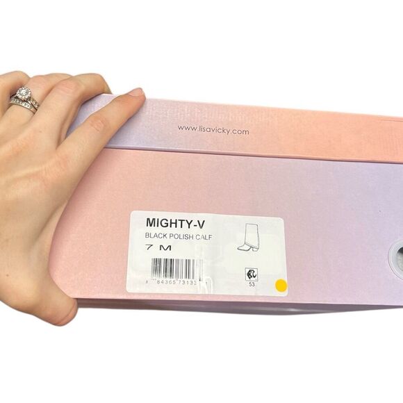 Lisa Vicky Black Leather Studded Mighty Calf Bootie 7 - Picture 4 of 4